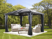 Image of Sojag Meridien Gazebo with Grey-Tinted Roof Panels and Mosquito Netting Gazebo SOJAG 