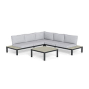 Image of Tortuga Outdoor Lakeview 4 Pc Outdoor Patio Sectional Set Outdoor Furniture Tortuga Outdoor LightGray 