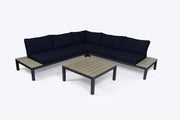 Image of Tortuga Outdoor Lakeview 4 Pc Outdoor Patio Sectional Set Outdoor Furniture Tortuga Outdoor Navy 