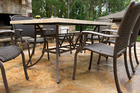 Tortuga Outdoor Marquesas 7 Pc Dining Set (4 chairs, 2 swivel rockers, 70" stone table) Outdoor Furniture Tortuga Outdoor 