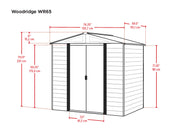 Image of Arrow Woodridge Steel Storage Shed 6 x 5 ft. Coffee/Woodgrain Shed Arrow 