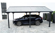 Image of AutoCove 12x20 Gray Steel Frame Gable Roof Metal Carport/Gazebo with 2 Ceiling Hooks Carport Sunjoy 