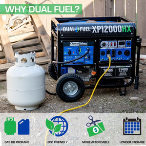 DuroMax XP12000HX 12,000-Watt 460cc Dual Fuel Gas Propane Portable Generator with CO Alert Generator DuroMax 