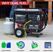 Image of DuroStar DS12000EH 12,000-Watt/9,500-Watt 457cc Electric Start Dual Fuel Portable Generator Generator DuroMax 
