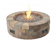 Image of Outdoor Bronson Block Round Gas Fire Pit Kit Fire Pit Outdoor Greatroom Company 