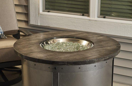 Outdoor  Edison Round Gas Fire Pit Table - The Better Backyard