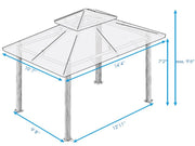 Image of Paragon 11x14 Kingsbury Gazebo Navy Roof Top with Curtains & Netting - The Better Backyard