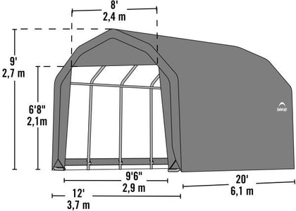 Shelter Logic 20x12x9 Barn Shelter - The Better Backyard