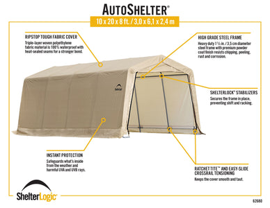 ShelterLogic AutoShelter 10 x 20 ft. Garage ShelterLogic 