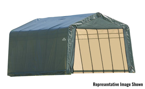 ShelterLogic ShelterCoat 12 x 28 ft. Garage Peak Gray STD Garage ShelterLogic DarkGreen 