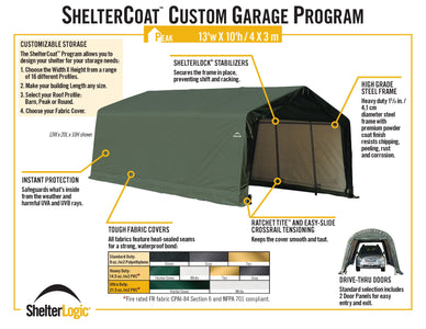 ShelterLogic ShelterCoat 13 x 24 ft. Wind and Snow Rated Garage Round Gray STD Garage ShelterLogic 