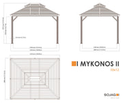 Image of Sojag Mykonos II Double Roof Gazebo with Mosquito Netting Gazebo SOJAG 