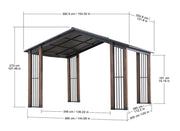 Image of SummerCove 11x13 Black Wooden Frame Gable Roof Gazebo/Pavilion with Ceiling Hook Gazebo Sunjoy 