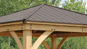 Image of Yardistry 12 x 12 Meridian Gazebo 100% Cedar with Aluminum Roof Gazebo Yardistry 