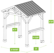 Image of Yardistry Meridian Grilling Pavilion 100% Cedar with Aluminum Roof Gazebo Yardistry 