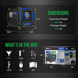 DuroMax XP16000iH 16,000 Watt V-Twin Dual Fuel Portable Digital Inverter Generator Generator DuroMax 
