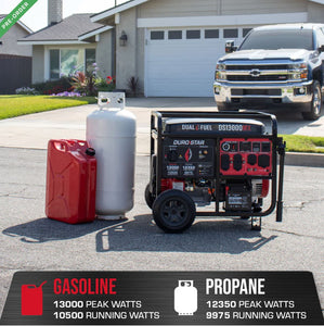 DuroStar DS13000MX 13,000 Watt Dual Fuel Portable Generator w/ CO Alert Generator DuroMax 