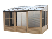 Image of Gazebo Penguin Add-a-Room Patio Enclosure Kit with Polycarbonate Roof Solarium Gazebo Penguin Tan 8'x12' 
