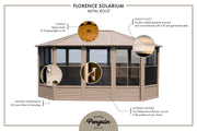 Image of Gazebo Penguin Florence Solarium with Metal Roof 12' x 18' Solarium Gazebo Penguin 