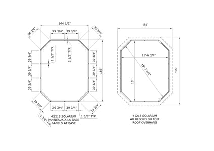 Gazebo Penguin Florence Sunroom Kit with Metal Roof - 12' x 12' / 12' x 15' Solarium Gazebo Penguin 
