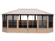 Image of Gazebo Penguin Florence Sunroom Kit with Metal Roof 12' x 18' Solarium Gazebo Penguin Tan 