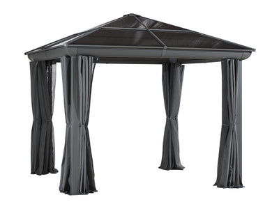 Gazebo Penguin Venus Gazebo with Polycarbonate Roof Gazebo Gazebo Penguin Grey 10x10 