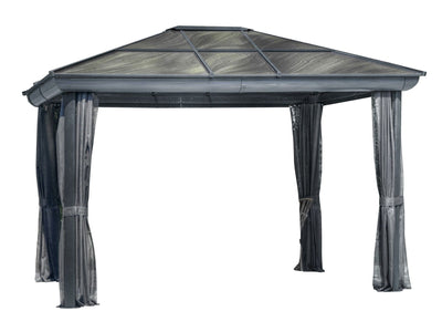 Gazebo Penguin Venus Gazebo with Polycarbonate Roof Gazebo Gazebo Penguin Grey 10x12 