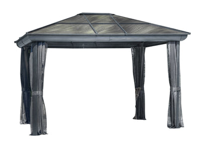 Gazebo Penguin Venus Gazebo with Polycarbonate Roof Gazebo Gazebo Penguin Grey 10x14 