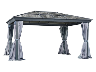Gazebo Penguin Venus Gazebo with Polycarbonate Roof Gazebo Gazebo Penguin Grey 12x14 