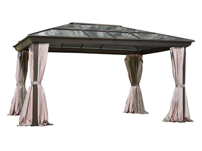 Gazebo Penguin Venus Gazebo with Polycarbonate Roof Gazebo Gazebo Penguin SaddleBrown 12x14 