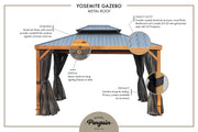 Image of Gazebo Penguin Yosemite 10x12 Aluminum Gazebo with Wood Finish Gazebo Gazebo Penguin 