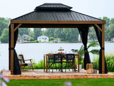 Gazebo Penguin Yosemite 10x12 Aluminum Gazebo with Wood Finish Gazebo Gazebo Penguin 