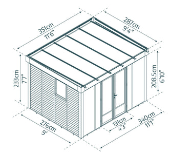 Palram - Canopia | Copenhagen 9' x 12' Garden Office Studio The Better Backyard 