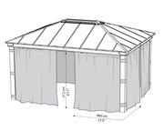 Image of Palram - Canopia | Dallas 14' Gazebo Curtain Set Accessories Palram - Canopia 