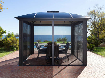 Paragon 12 x 14 Siena Hard Top Gazebo with Sliding Screen Gazebo Paragon-Outdoor 