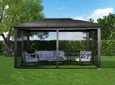 Paragon 12 x 14 Siena Hard Top Gazebo with Sliding Screen Gazebo Paragon-Outdoor 