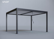 Image of Paragon Grand Tuscan Slate Gray Louvered Pergola Pergola Paragon-Outdoor 12x14 