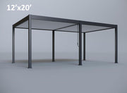 Image of Paragon Grand Tuscan Slate Gray Louvered Pergola Pergola Paragon-Outdoor 12x20 