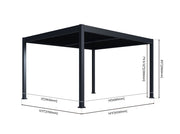 Image of Paragon Grand Tuscan Slate Gray Louvered Pergola Pergola Paragon-Outdoor 