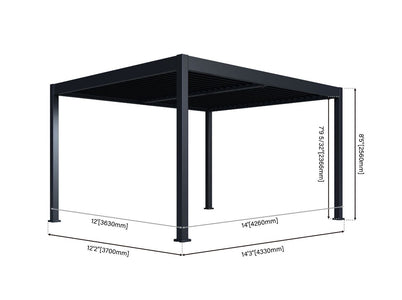 Paragon Grand Tuscan Slate Gray Louvered Pergola Pergola Paragon-Outdoor 