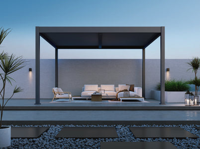 Paragon Grand Tuscan Slate Gray Louvered Pergola Pergola Paragon-Outdoor 