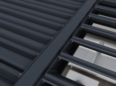 Paragon Grand Tuscan Slate Gray Louvered Pergola Pergola Paragon-Outdoor 