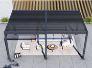 Image of Paragon Grand Tuscan Slate Gray Louvered Pergola Pergola Paragon-Outdoor 