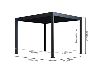 Paragon Grand Tuscan Slate Gray Louvered Pergola Pergola Paragon-Outdoor 