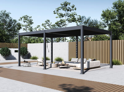 Paragon Grand Tuscan Slate Gray Louvered Pergola Pergola Paragon-Outdoor 