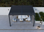 Image of Paragon Grand Tuscan Slate Gray Louvered Pergola Pergola Paragon-Outdoor 