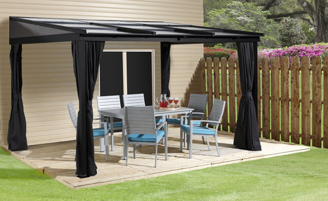 Image of Sojag 10x12 Sutton Wall Gazebo - Netting and Curtains Included Gazebo SOJAG 