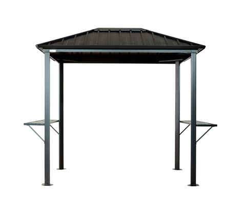 Image of Sojag 6x8 ft. Dakota Grill Gazebo Steel Roof Gazebo SOJAG Black 
