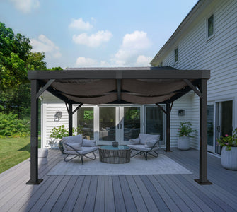 Sojag Fontana Aluminum Frame 10 x 12 ft Pergola with Shade Pergola SOJAG 