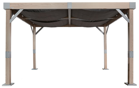 Sojag Fontana Aluminum Frame 10 x 12 ft Pergola with Shade Pergola SOJAG Wood Finish 